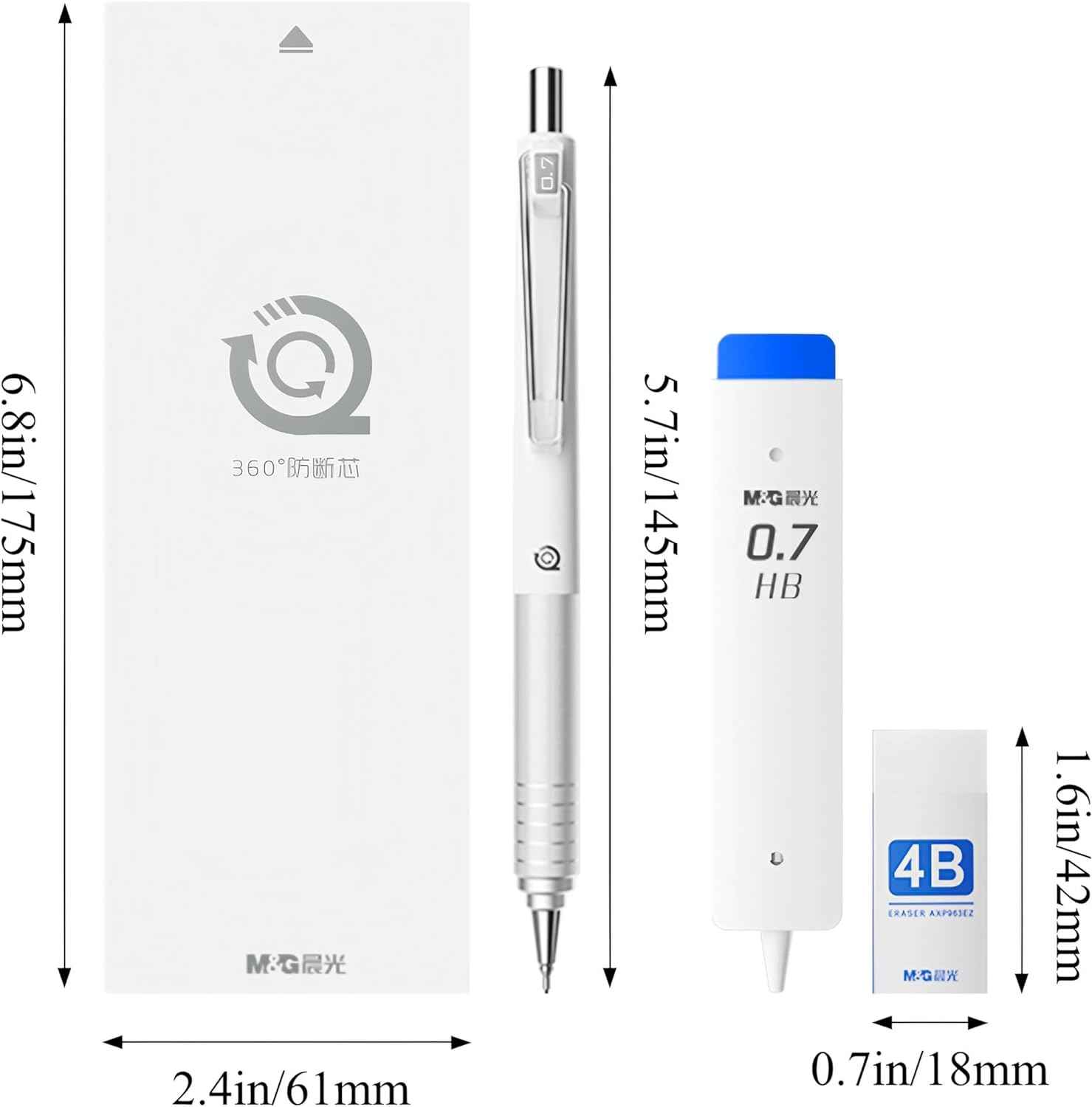 M&G 3PCS 0.5mm Mechanical Pencils with HB Lead Refills Set - TTpen