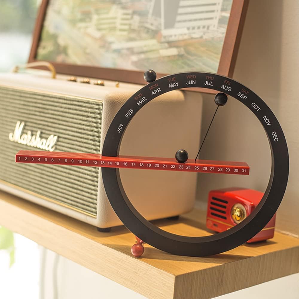 Desk 2024 Perpetual Calendar,Month Week Date Display Black