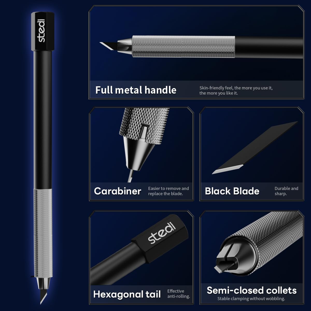 Stedi Craft Hobby Model Knife Kit with 20PCS Blades 4MM - TTpen