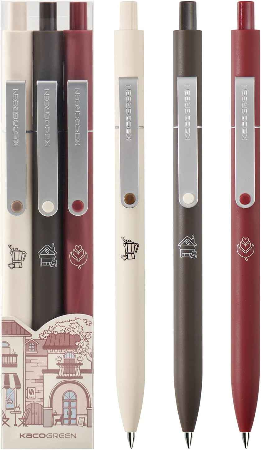 Kaco MIDOT Gel Pens 0.5mm Fine Point Black Ink Aesthetic 3 Pack - TTpen