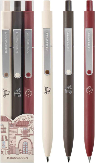 Kaco MIDOT Gel Pens 0.5mm Fine Point Black Ink Aesthetic 3 Pack - TTpen