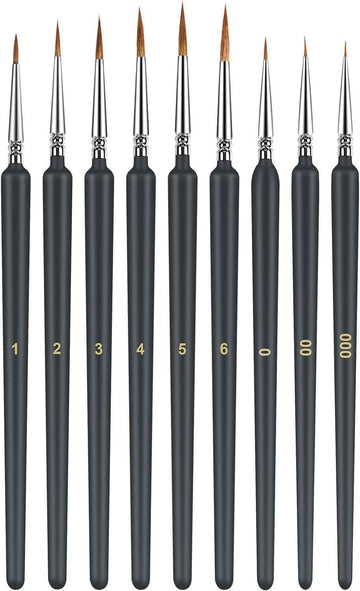 9pcs Miniature Paint Brushes Set for Fine Detailing & Art Painting - TTpen
