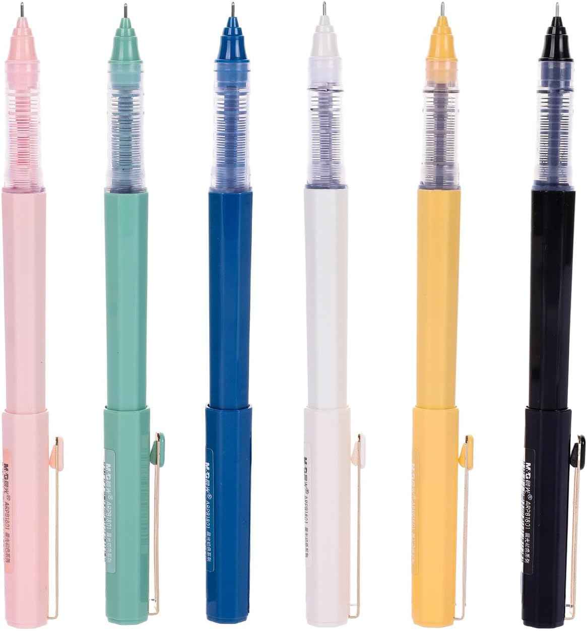 M&G 0.5mm Liquid Rollerball Pens,Black Ink 6 Pack - TTpen