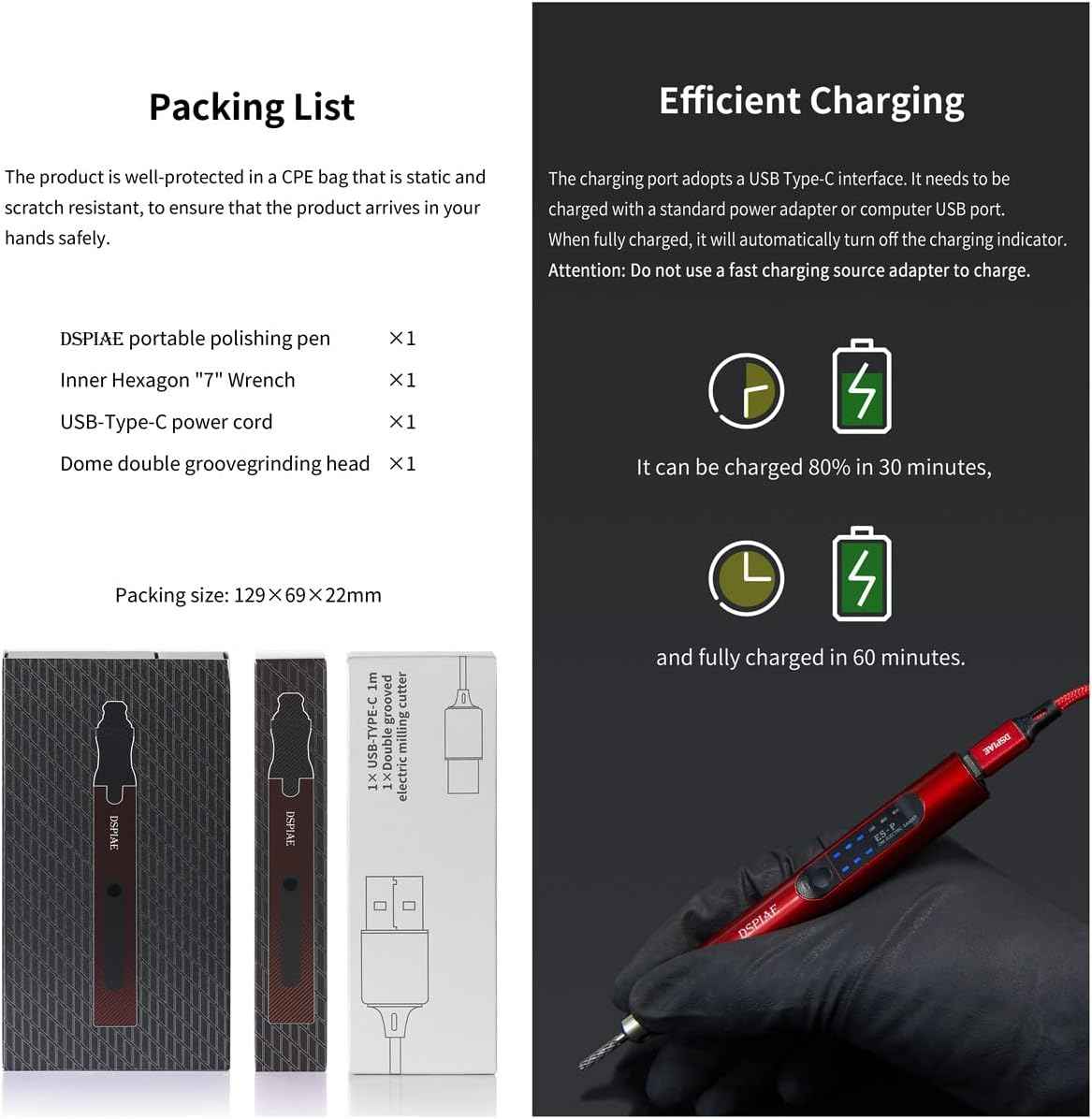 USB Charge Portable Electric Micro Sanding Pen For Hobby Model Craft - TTpen