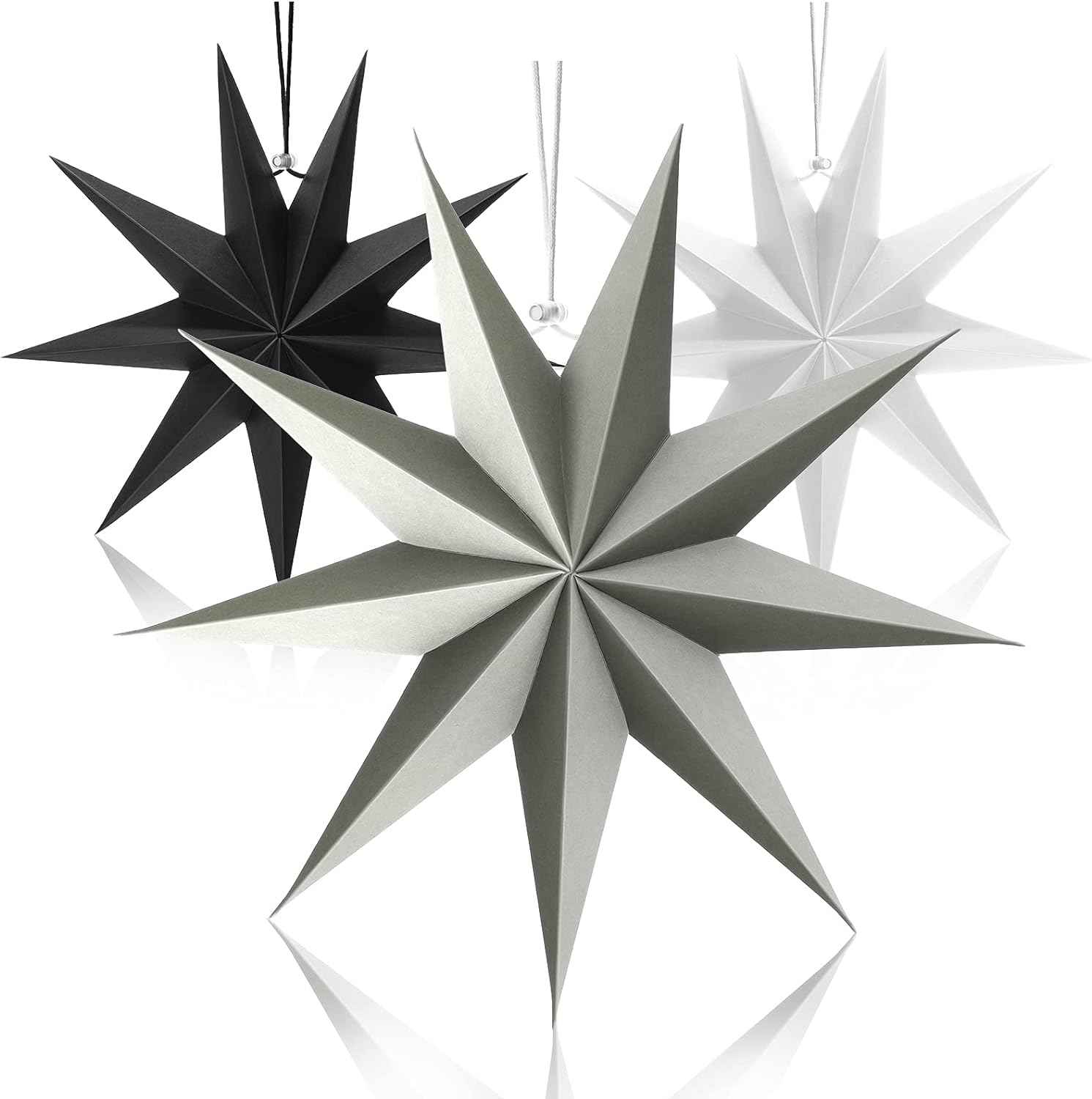 3Pcs Paper Star Lanterns 12 Inch Hanging Decor - TTpen