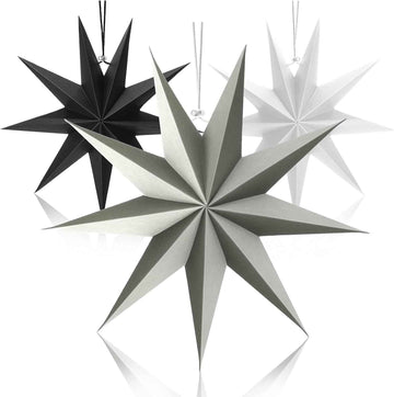 3Pcs Paper Star Lanterns 12 Inch Hanging Decor - TTpen