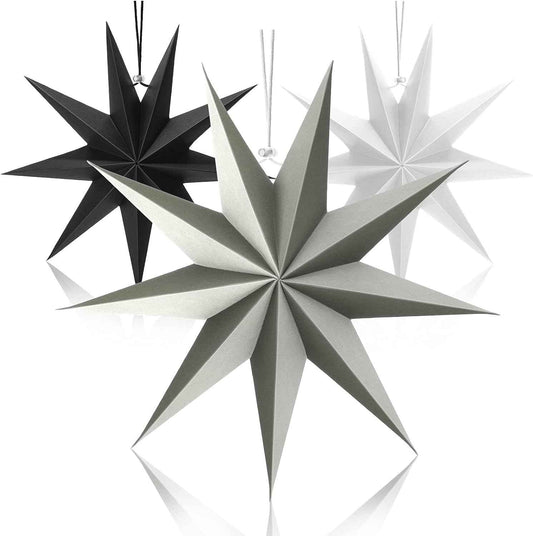 3Pcs Paper Star Lanterns 12 Inch Hanging Decor - TTpen