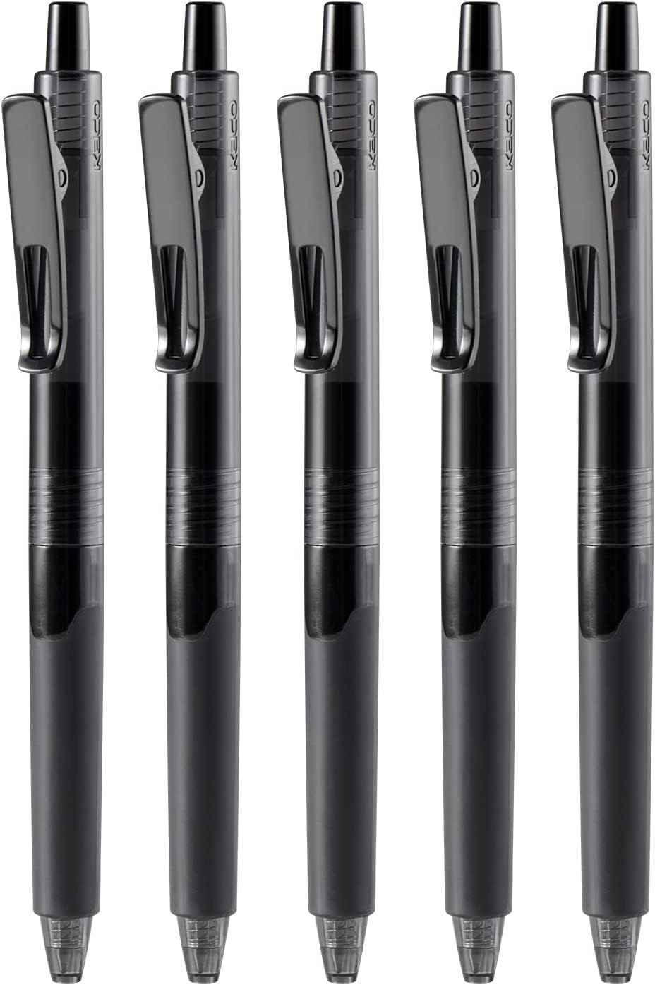 Kaco K9 Retractable Gel Pens Black Ink 0.5mm Fine Point,10 Pack - TTpen