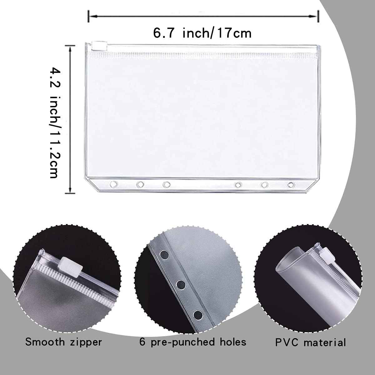 A6 Budget Binder,PU Leather with 12PCS Cash Pockets - TTpen