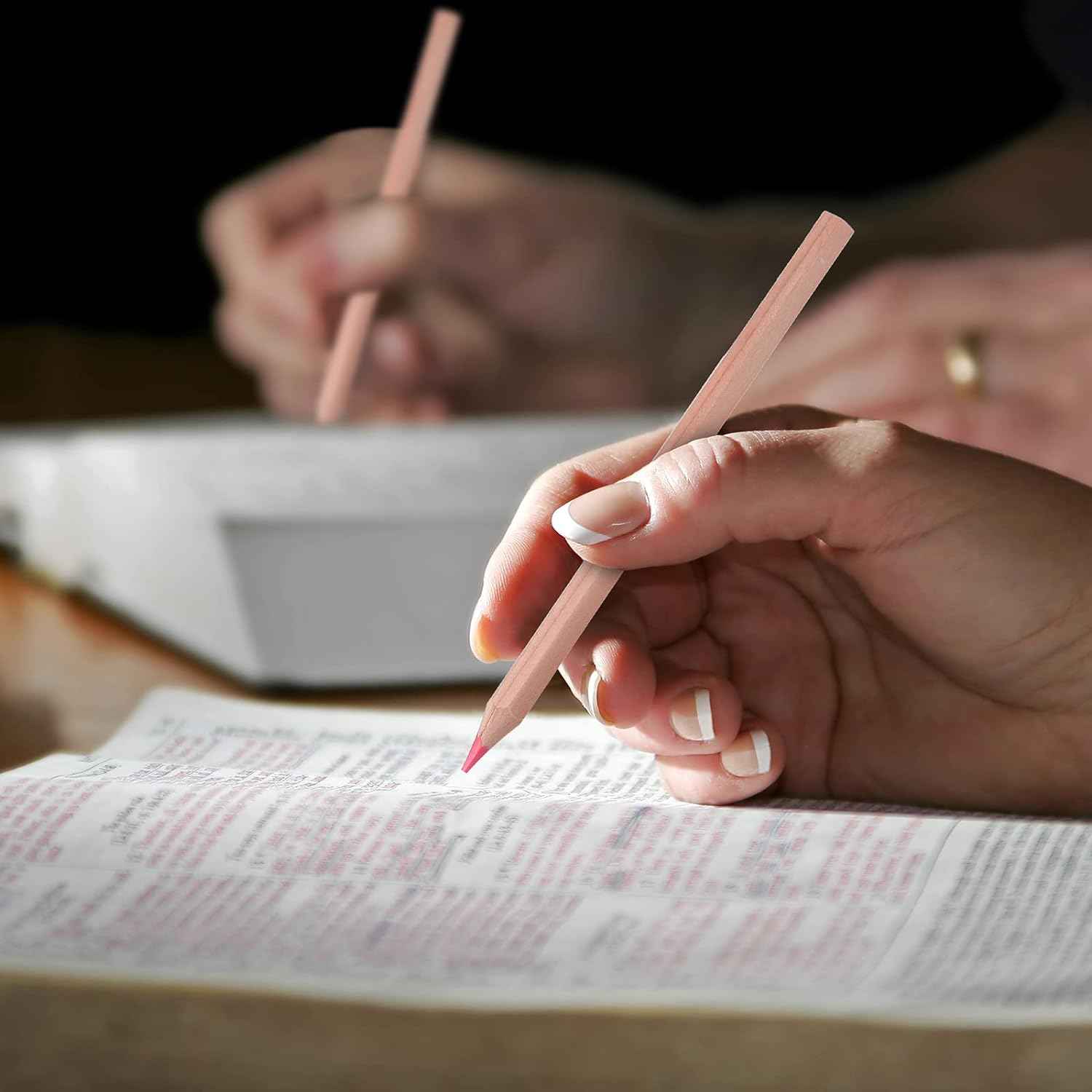 12pcs Neon 6 Color Highlighter Pencils with Wooden Sharpener - TTpen