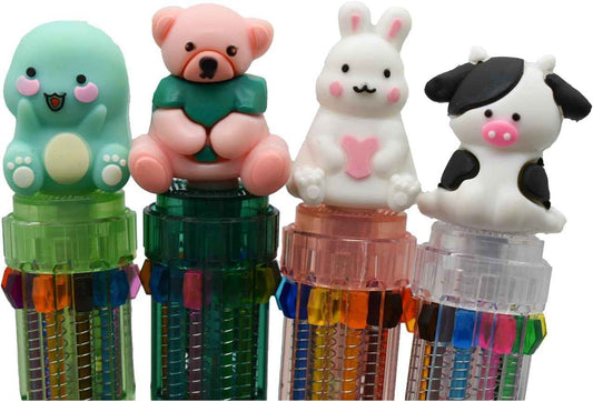 8PCS Multicolor Ballpoint Pen 10-in-1 Animal Retractable Pens - TTpen