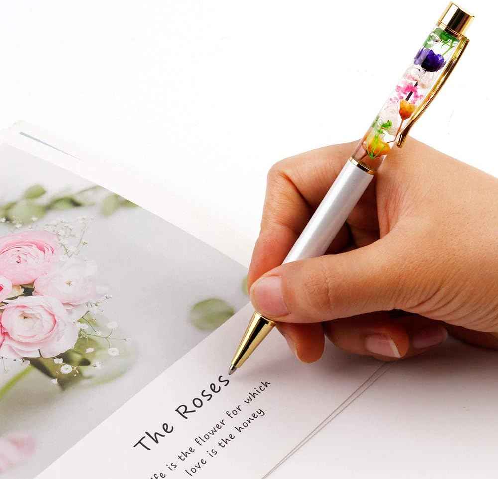 5 Color Metal Ballpoint Pens with Herbarium Floral - TTpen