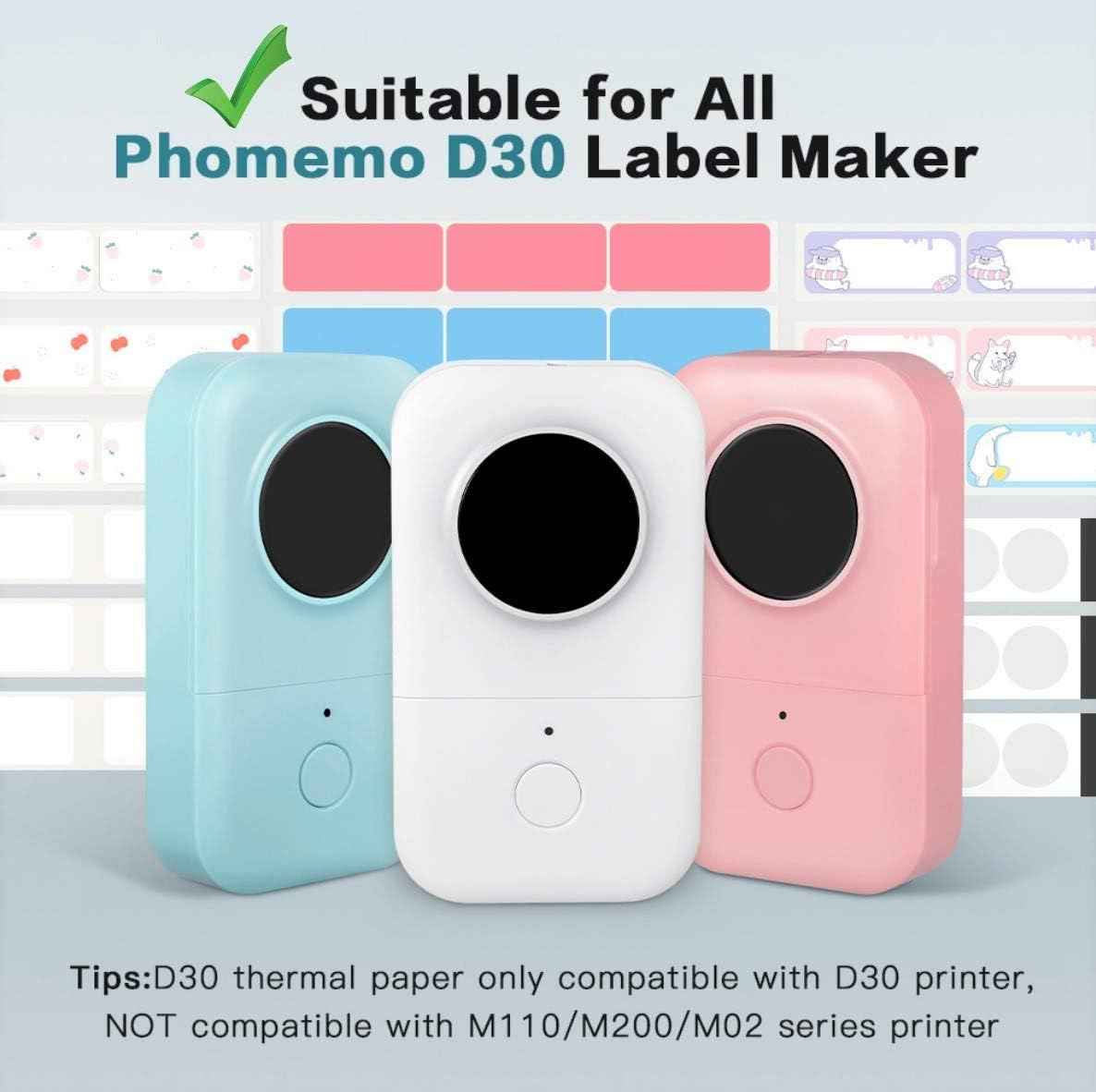 Phomemo D30 Adhesive White Circle Label Paper (14mm X 28mm) - TTpen