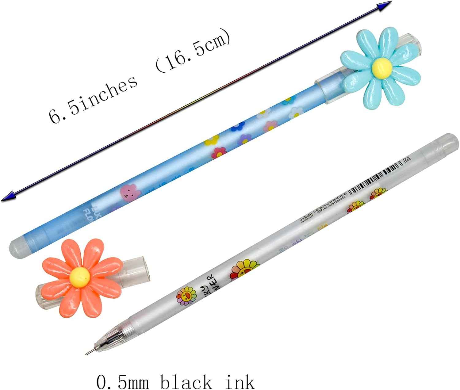 12PCS Fancy Sunflower Gel Pens 0.5mm Black Ink - TTpen