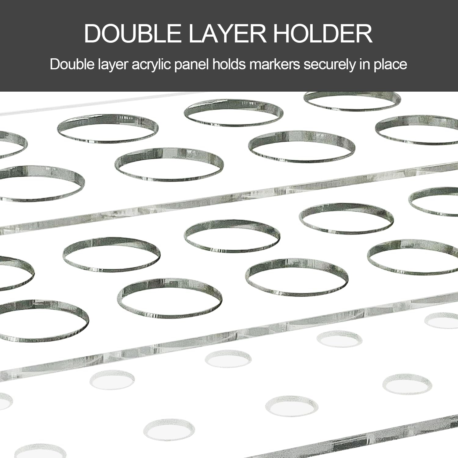 10 Slots Acrylic Magnetic Dry Erase Marker Pen Holder