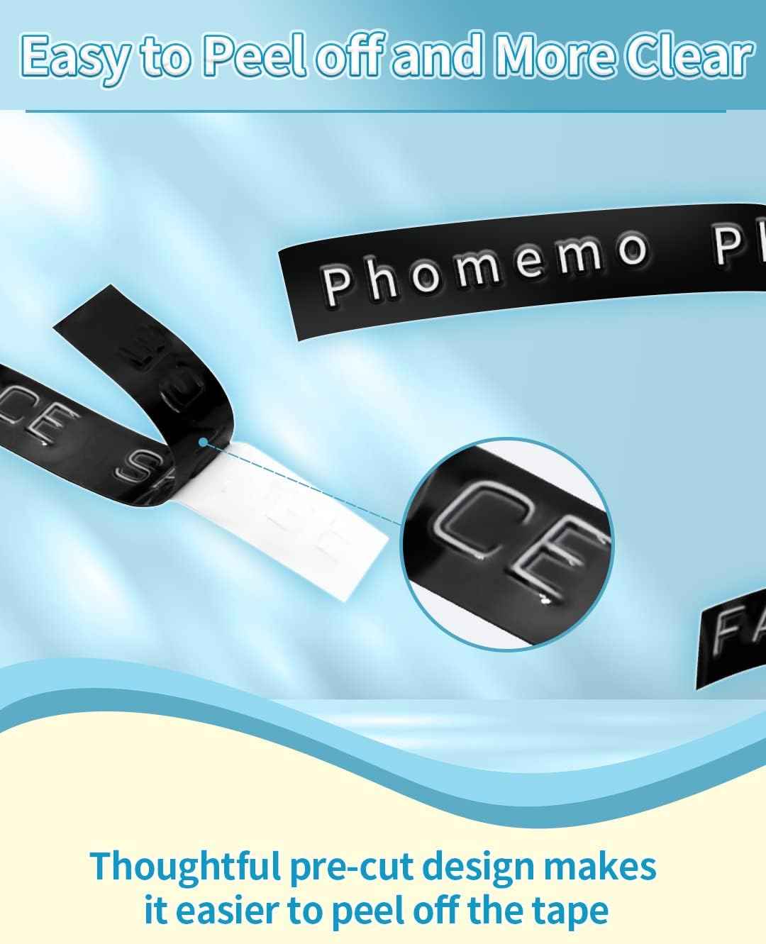 Phomemo 3D Plastic 9mm Embossing Tapes for Dymo Embossing Label Maker Black - TTpen