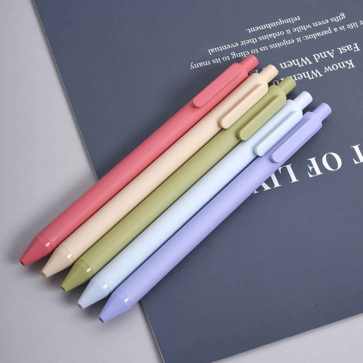 Kaco 5 Morandi Colored Ink Retractable Gel Pens 0.5mm Fine Point - TTpen