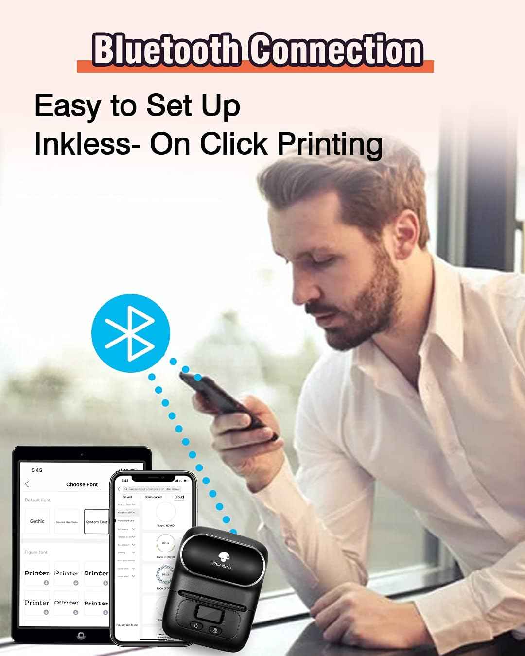 Phomemo M110 Label Maker Thermal Printer with 3 Roll Paper - TTpen