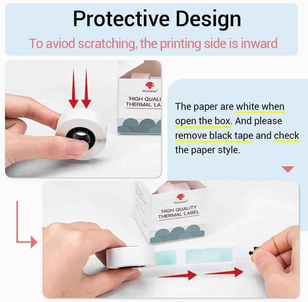 Phomemo D30 Adhesive Galaxy Label Paper (12mm X 40mm) White,3 Roll - TTpen