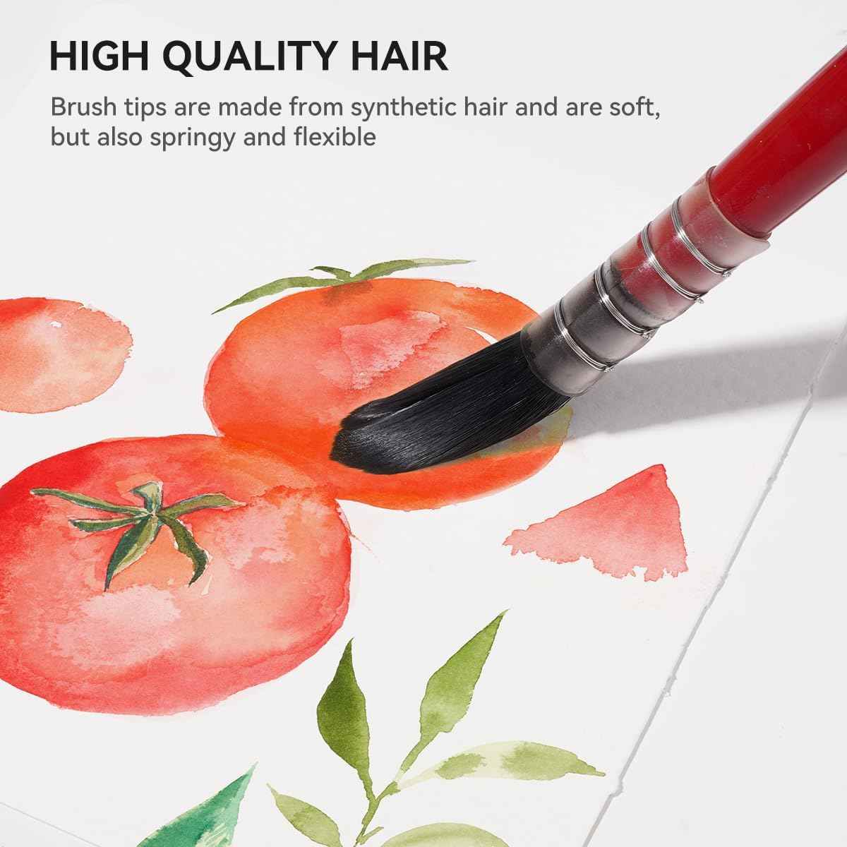 9PCS Watercolor Synthetic Squirrel Hair Paint Brushes Kit - TTpen