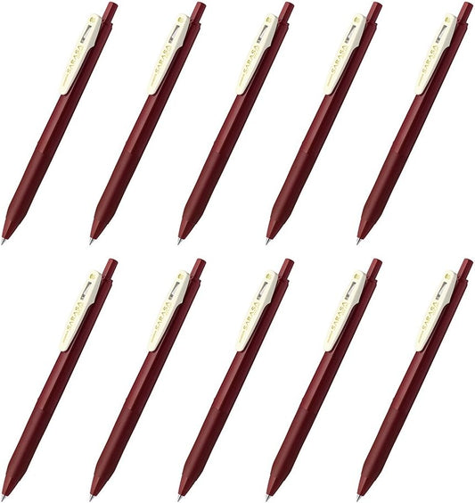 Zebra Sarasa Clip Gel Ballpoint Pen,0.5,Red Black,10 Pieces