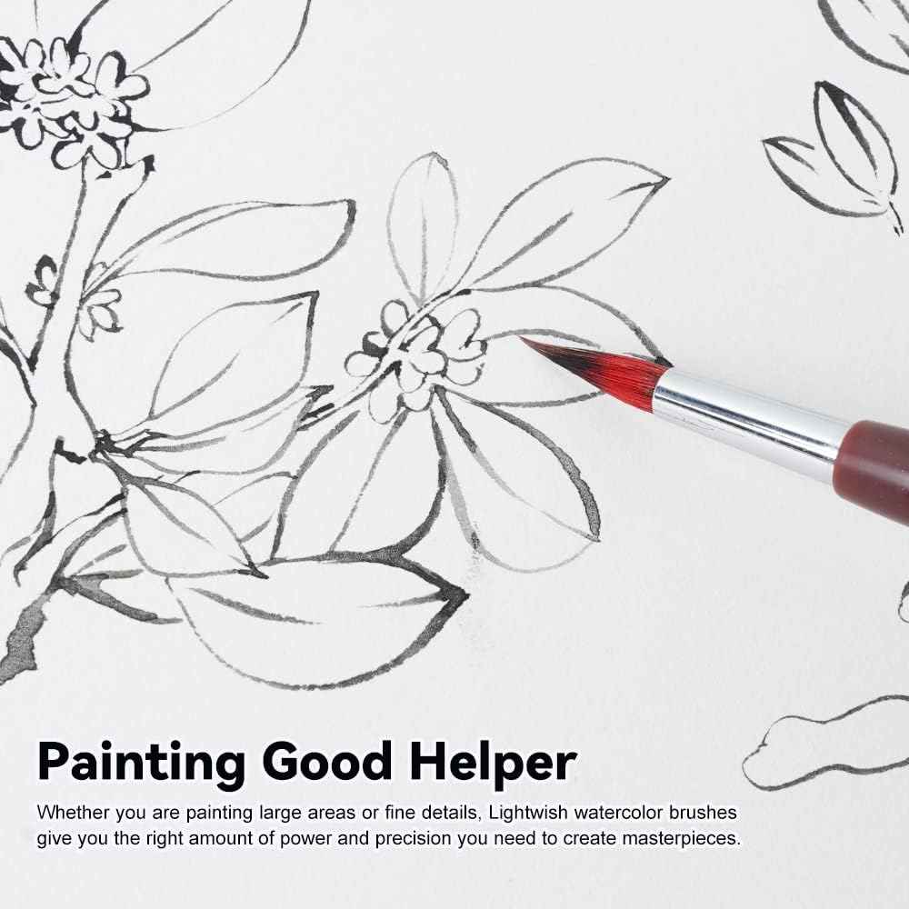 Xiu Yi Hong Watercolor Brushes,Mop Round Paintbrush - TTpen