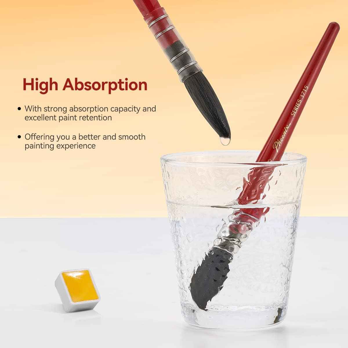 4PCS Watercolor Synthetic Squirrel Hair Paint Brushes Kit - TTpen