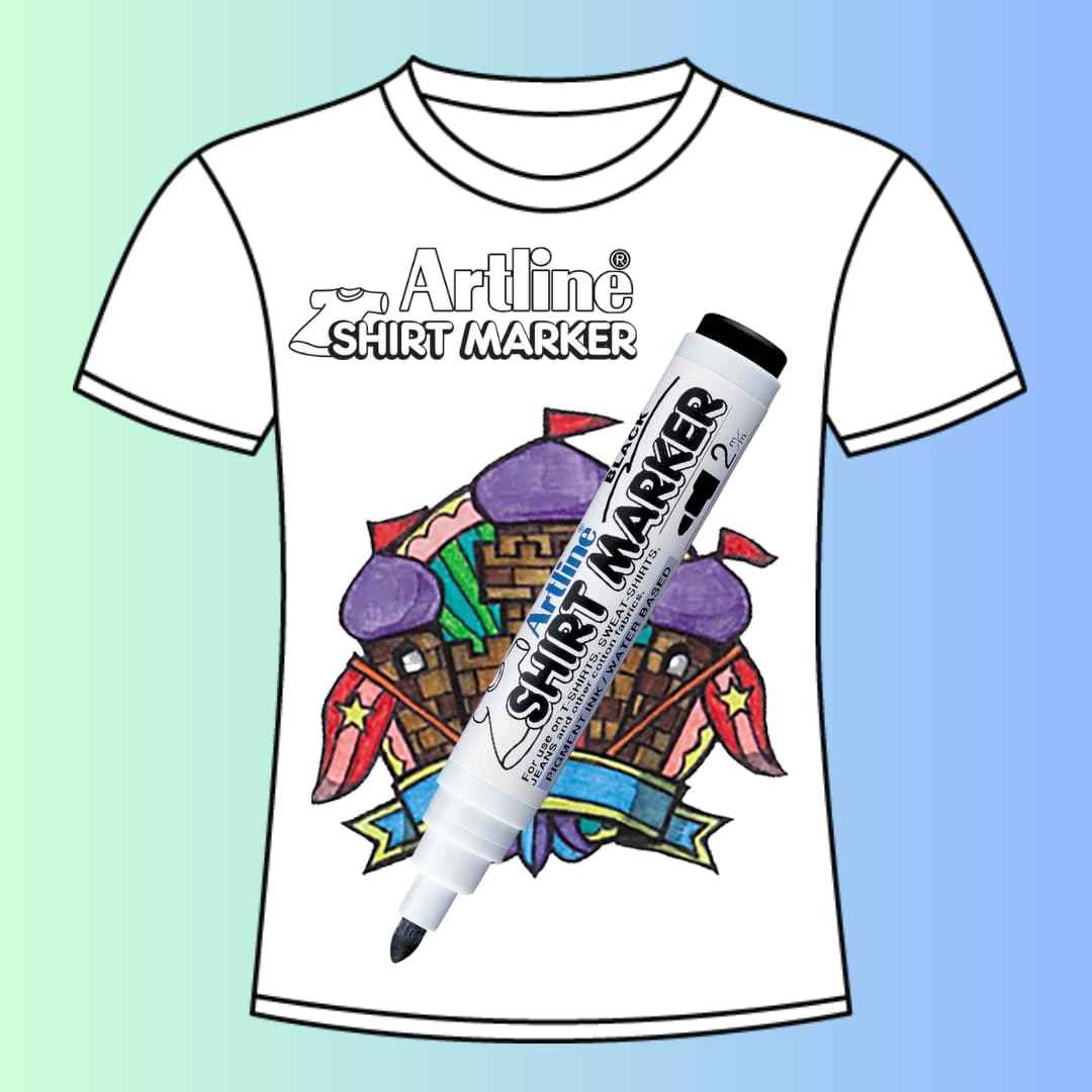 Artline Fade Proof T Shirt Markers Fabric Pens 6 Colors