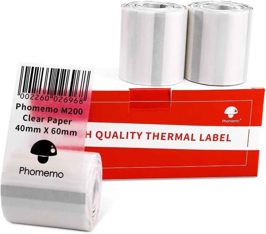 Phomemo M200/M110S Clear Adhesive Thermal Label,40mm X 60mm - TTpen