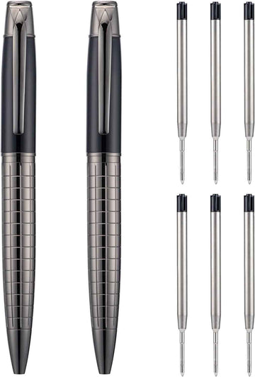 2pcs Twistable Metal Ballpoint Pens with 6 Extral Refills Set - TTpen