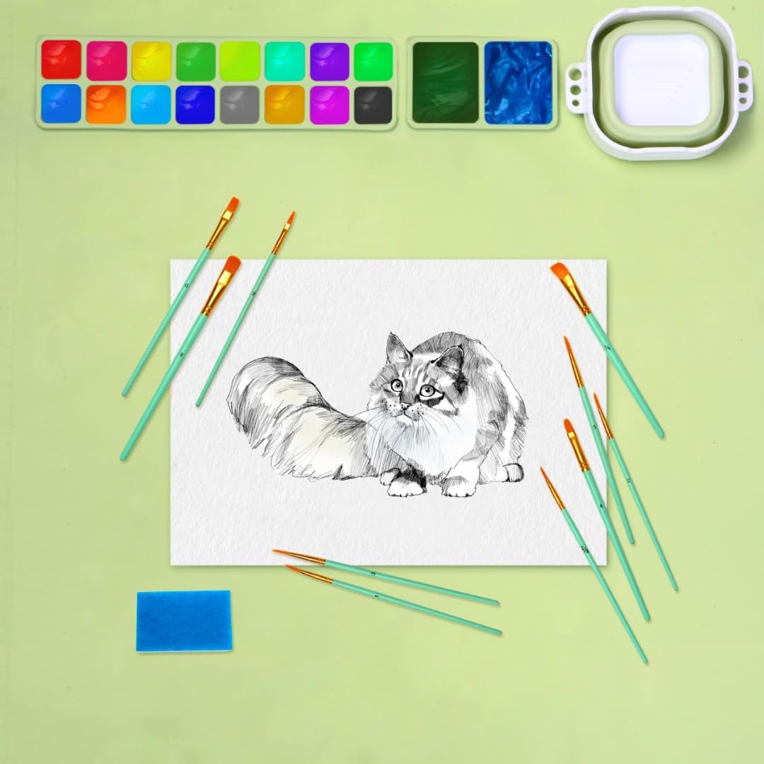 Kids Silicone Art Painting Mat with Water Cup Brushes