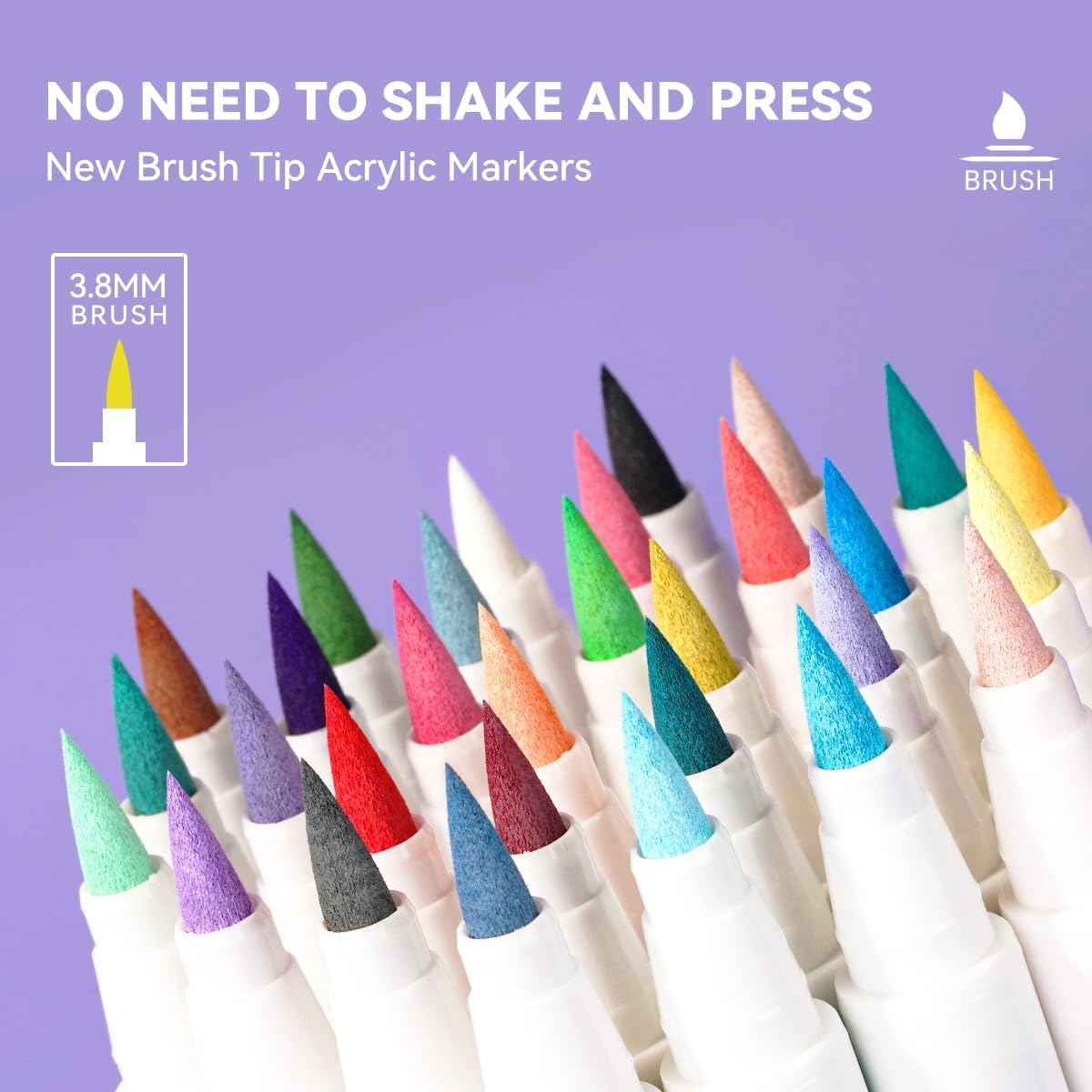 Guangna Morandi Acrylic Painter Marker Pens Brush Tip 24 Colors - TTpen