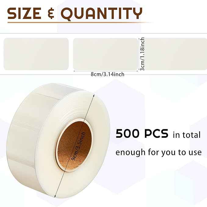 500pcs Clear Waterproof Labels for Protecting Barcodes 80 x 30mm - TTpen