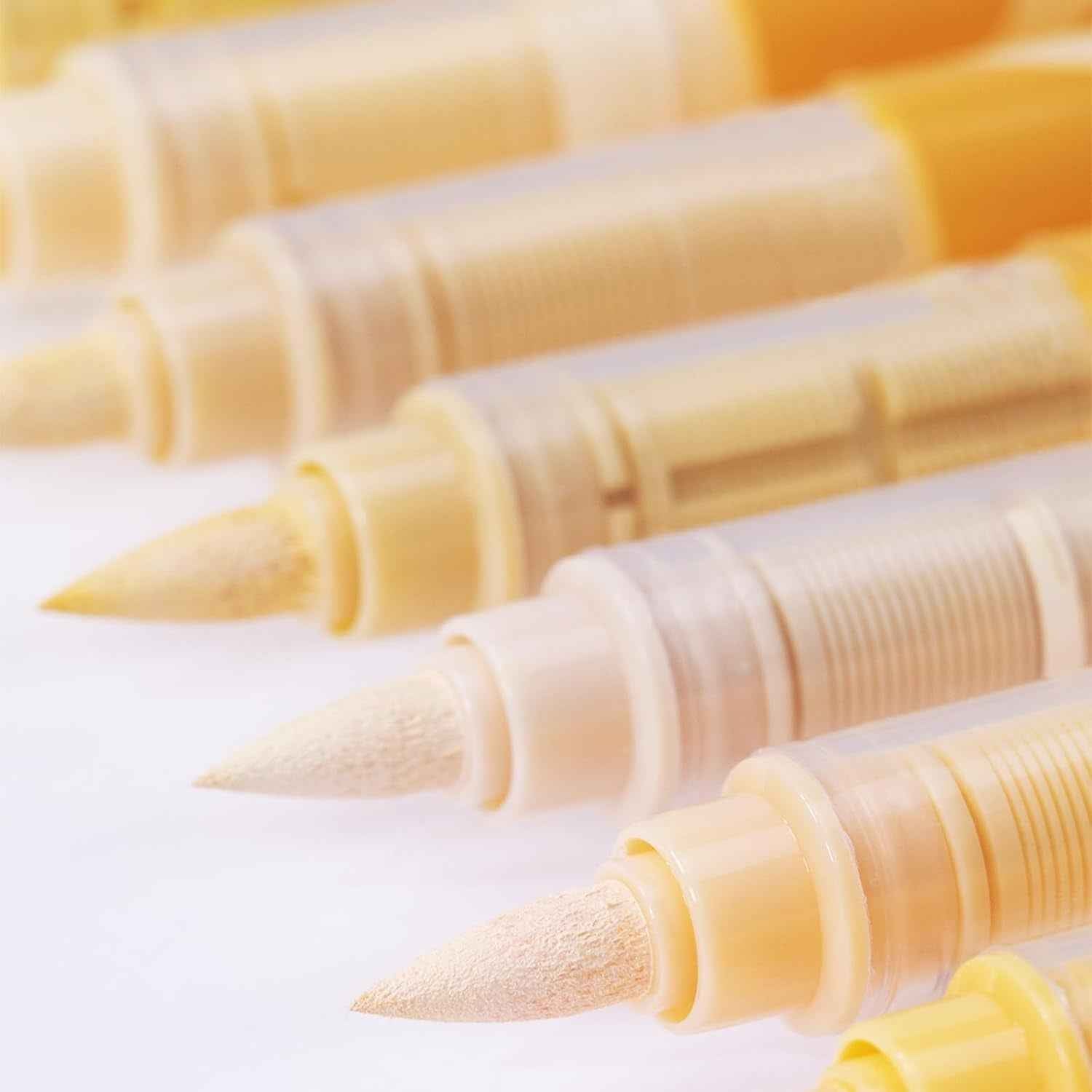 Guangna 8201 Acrylic Paint Markers 12 Skin Tone Colors Soft Brush Tip