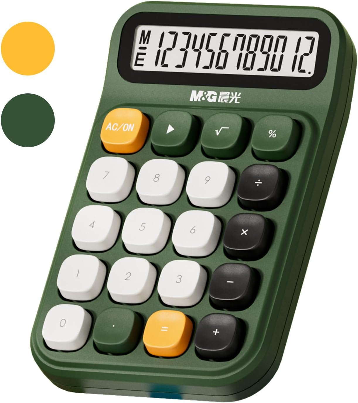 M&G Desk Calculator with Mechanical Buttons Green