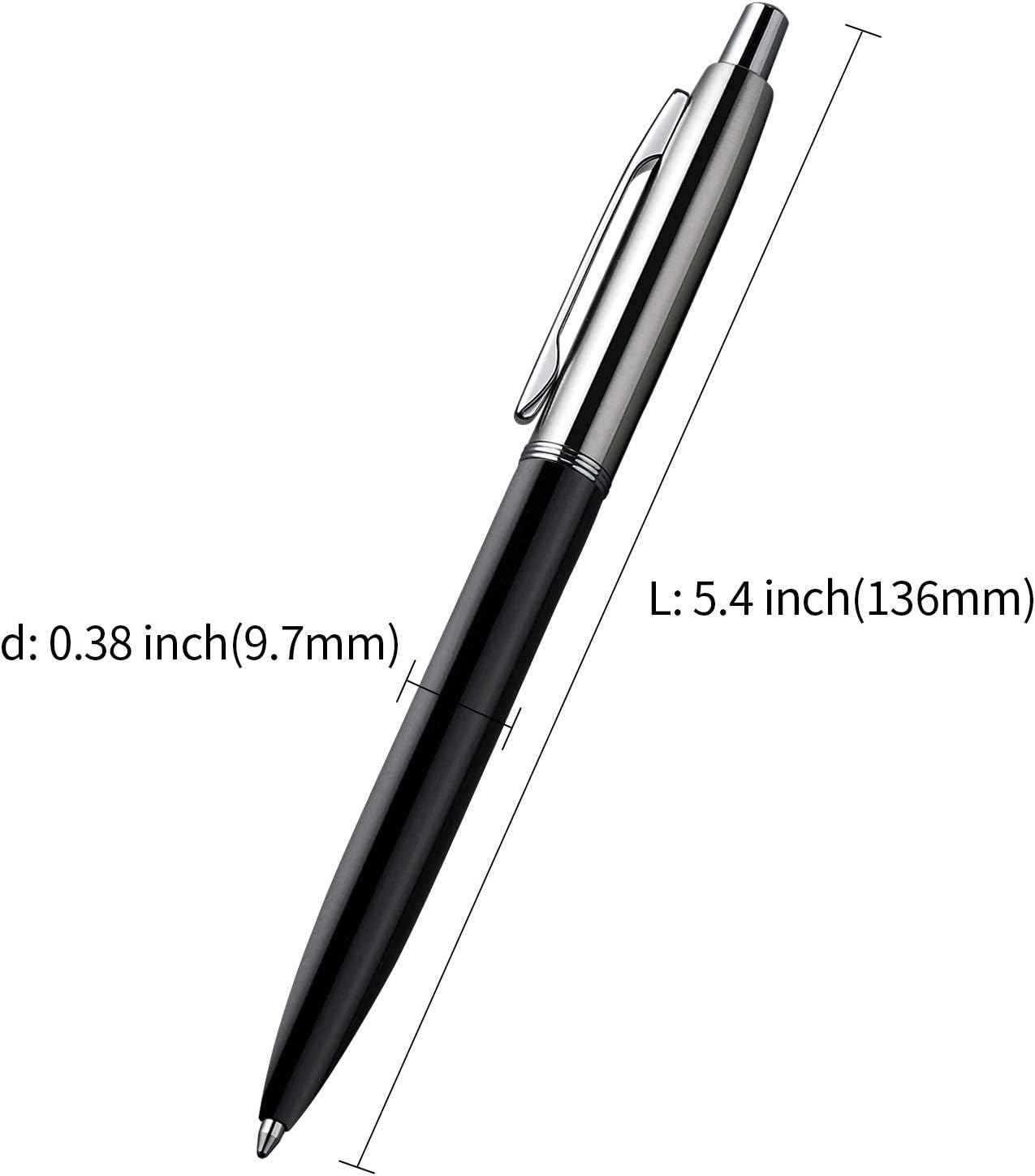 3Pcs Retractable Stainess Steel Metal Ballpoint Pens,6 Replaceable Refills - TTpen