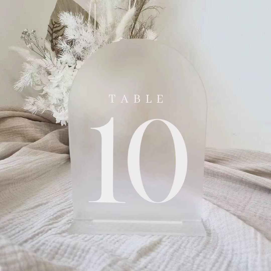 Frosted Arch Acrylic Table Numbers 1-10 for Wedding Reception,5x7 INCH - TTpen