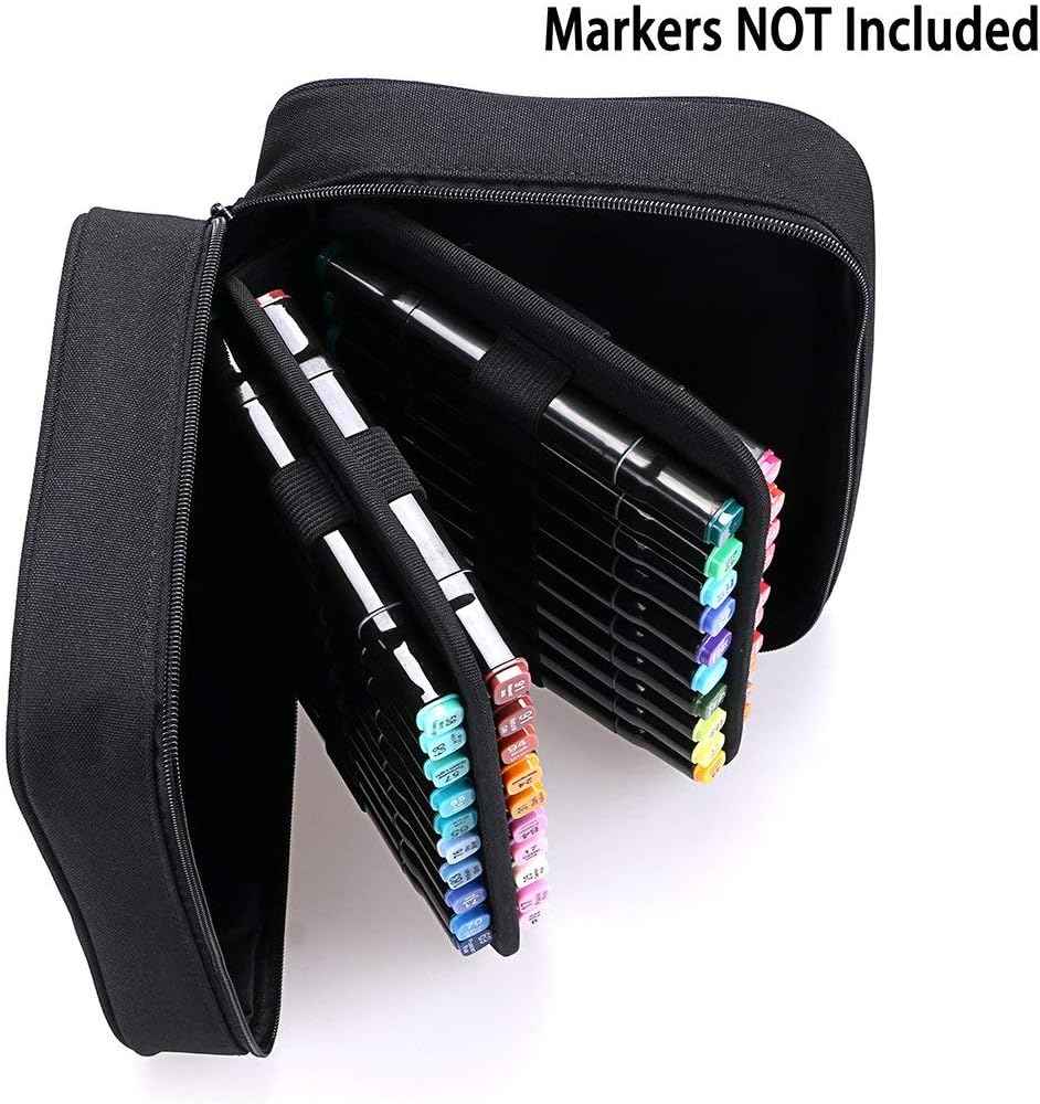 40 Slots Art Marker Carrying Case Lipsticks Organizer Black - TTpen