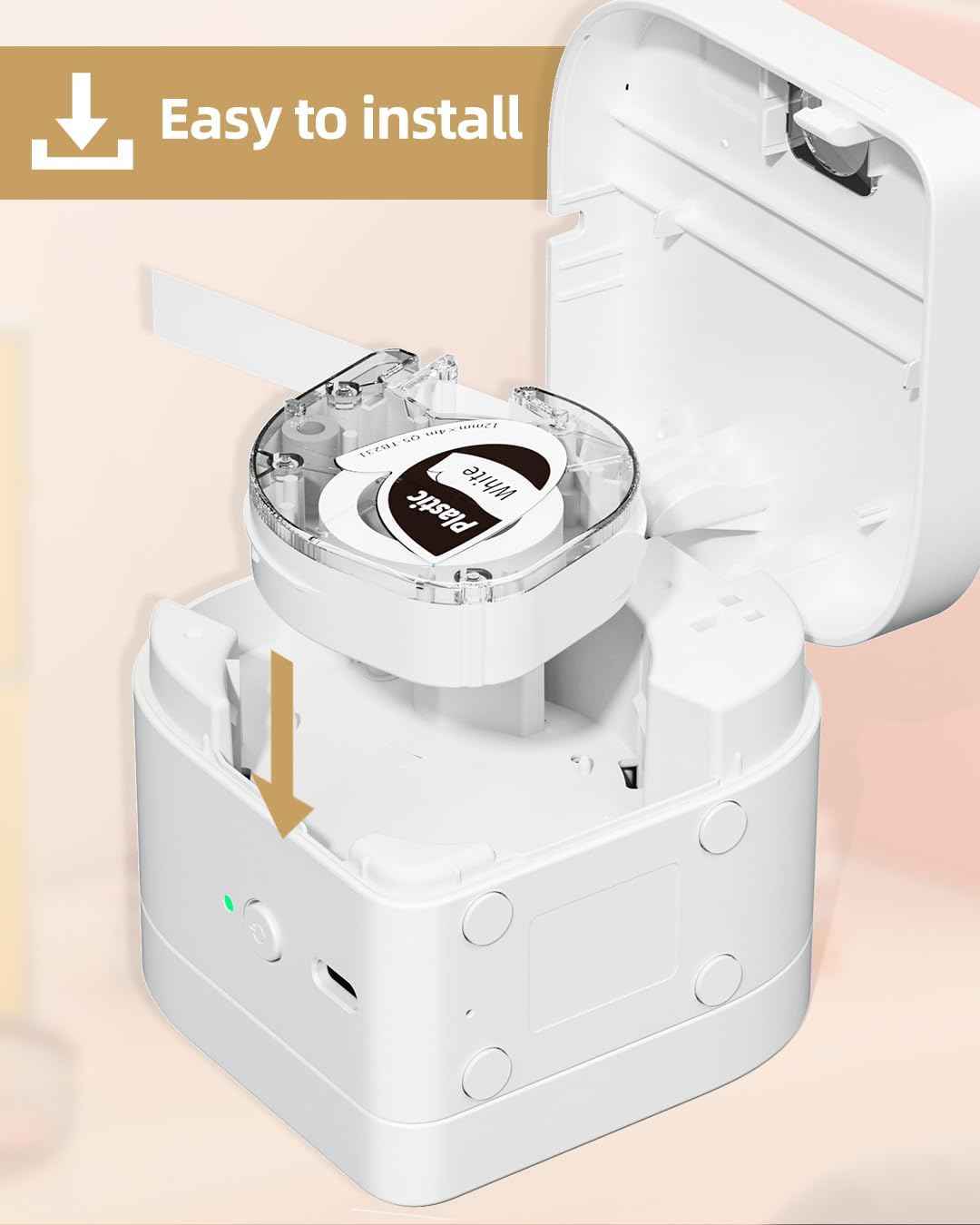 Label Tape (12mm X 4m),Black on White,for DYMO Letra Tag Phomemo P12 - TTpen