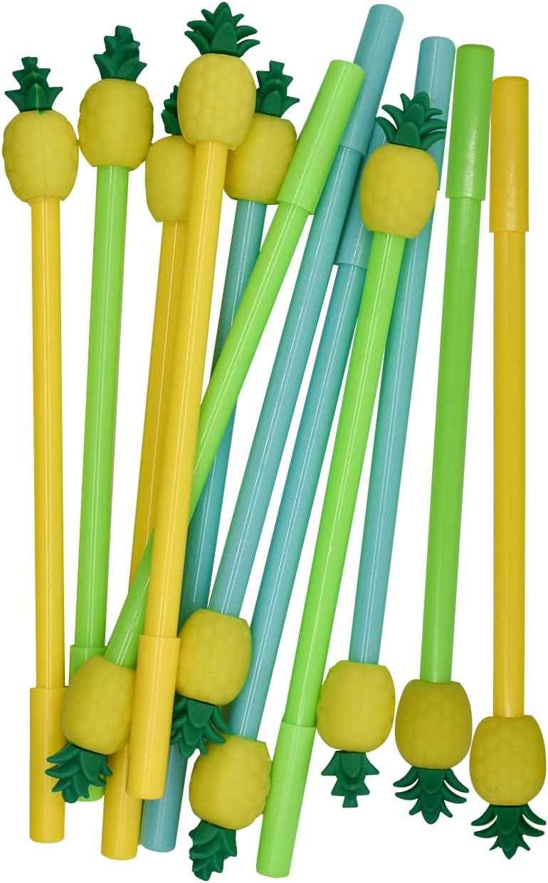 12PCS Cute Pineapple Fruit Gel Pens Black Ink 0.5mm - TTpen