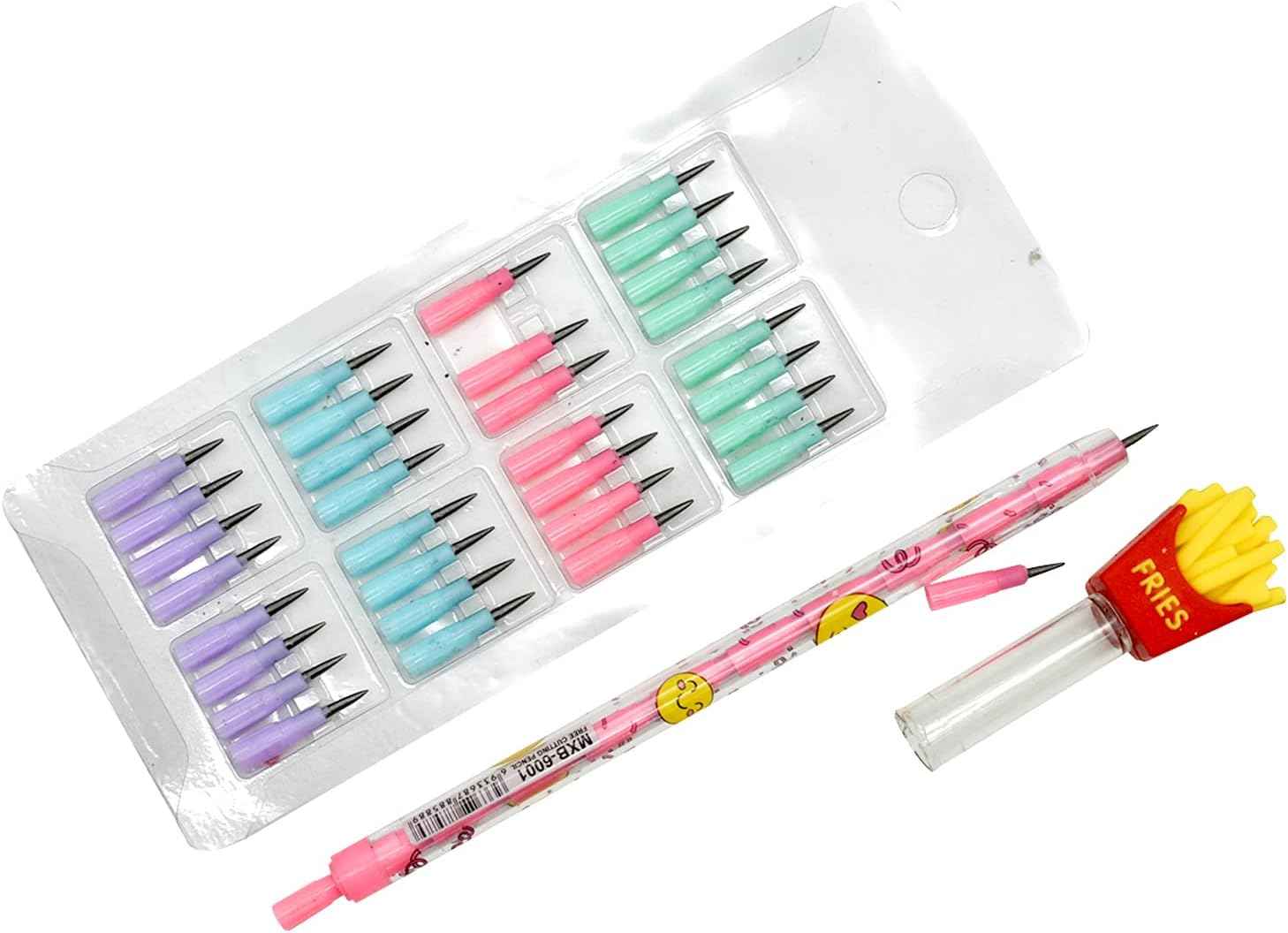 12PCS Food Stackable Pencils Hamburger Ice Cream Cola with 64 Refills - TTpen