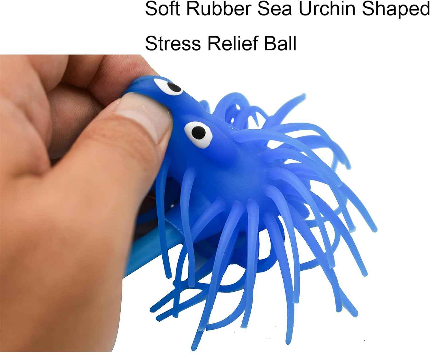 6 PCS Cute Sea Urchin Shaped Pens Soft Rubber Ballpoint Pens - TTpen