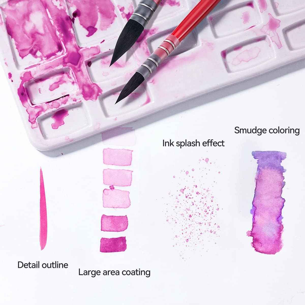 4PCS Watercolor Synthetic Squirrel Hair Paint Brushes Kit - TTpen