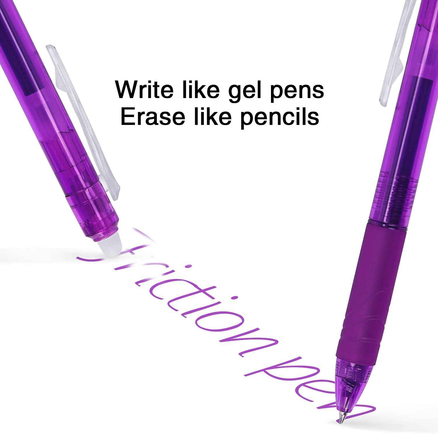 8 Pack Retractable Erasable Gel Pens Clicker Fine Point 0.7mm - TTpen