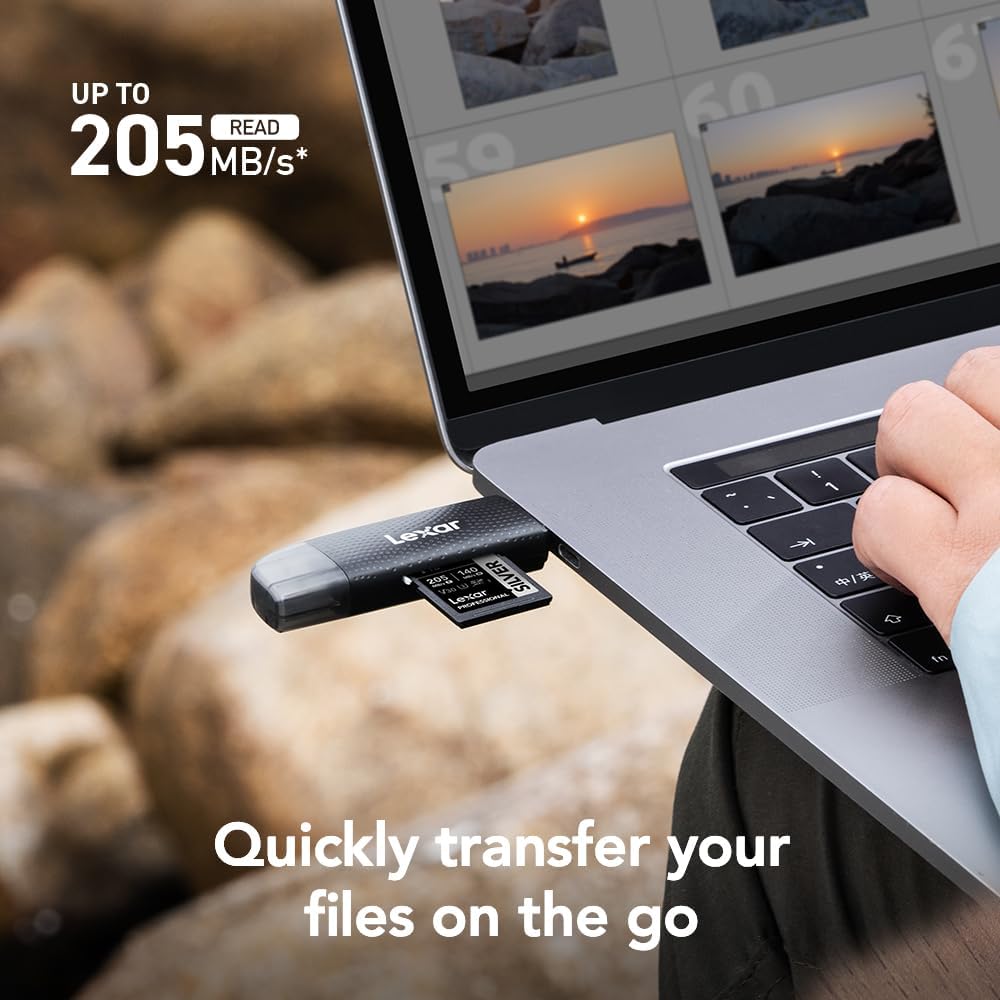 Lexar Dual-Slot USB-A/C SD and microSD Card Reader