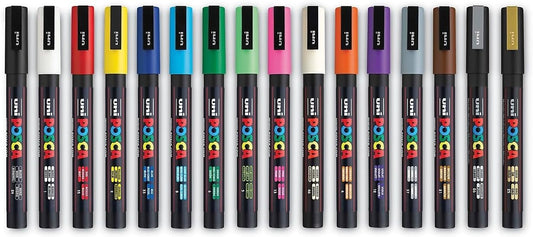 Uni Posca Paint Marker PC-3M - Fine Point - 16 Color Set