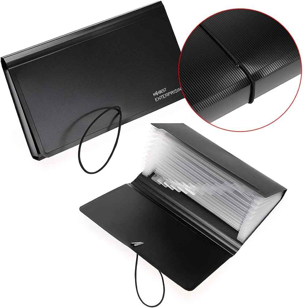 KOBEST 13 Pockets Expanding File Folder for Receipts Coupons Cards - TTpen