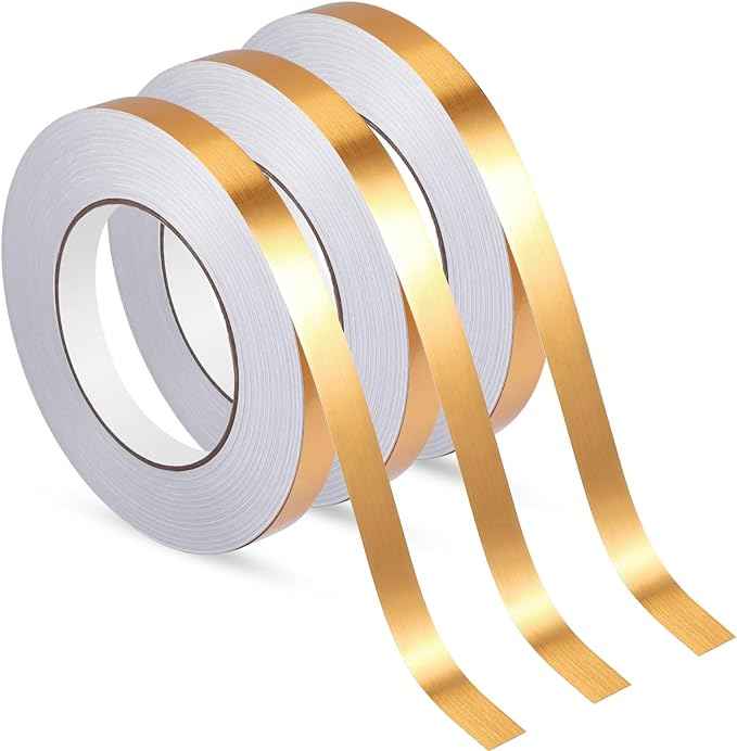 3 Rolls Self Adhesive Metalized Polyester Film Tape Gold 15MM - TTpen