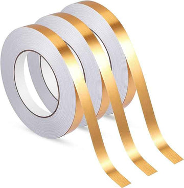3 Rolls Self Adhesive Metalized Polyester Film Tape Gold 10MM - TTpen