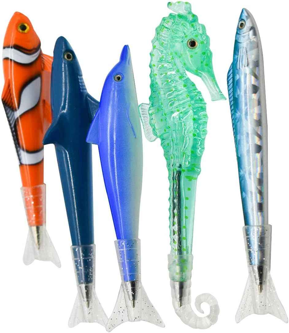 5PCS Clownfish Shark Sea Horse Dolphin Pens Sea Animal Ballpoint Pens - TTpen